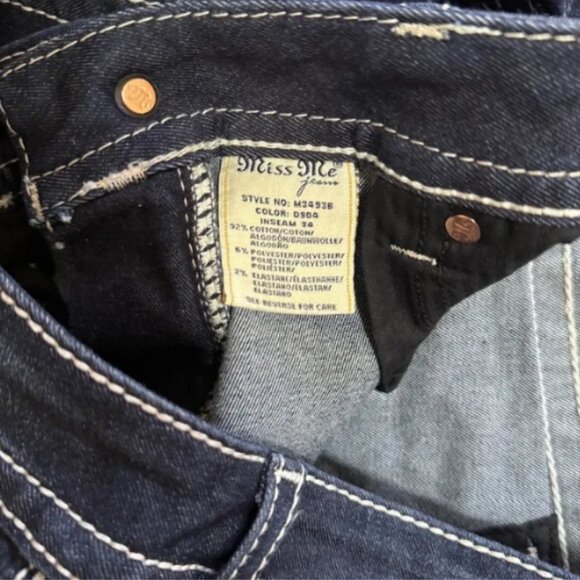 NWOT Miss Me Chloe Bootcut Jeans with Metallic Glitz Faux Flap Pockets Size 32 - Picture 12 of 13
